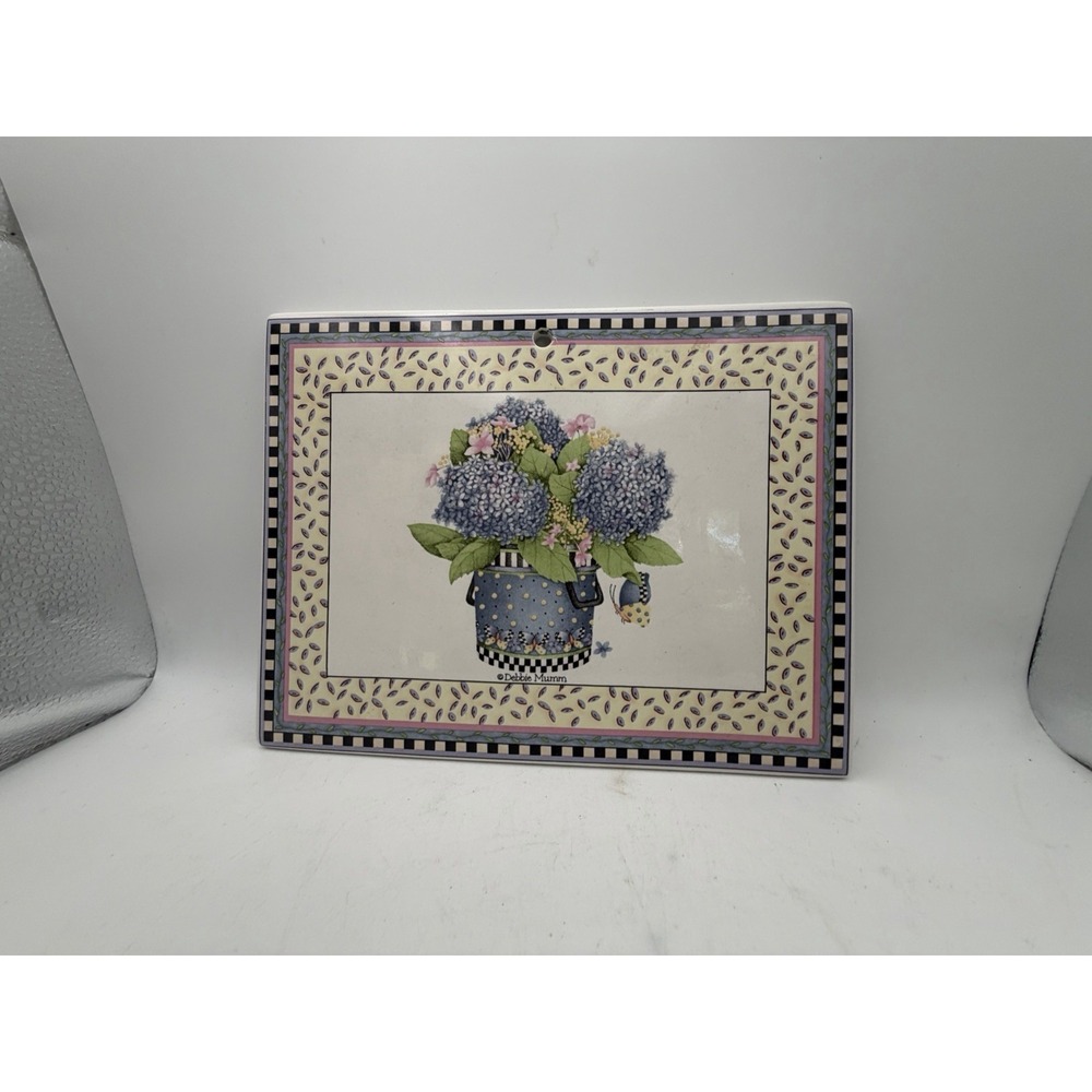 Sakura Debbie Mumm Spring Bouquet Hydrangea Trivet Wall Plaque